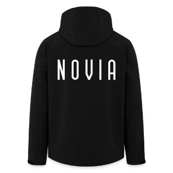 Novia Girlfriend Engagement Bridal Shower Wedding - Men’s Recycled Softshell Jacket by Stanley/Stella - black - Back - AI Model Male 185 light (185cm)