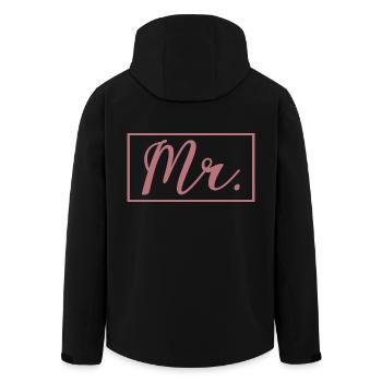 Mr. Matching Couple Verlobung Hochzeit Flitterwochen - Recycelte Männer Softshell-Jacke von Stanley/Stella - Schwarz - Hinten - AI Model Male 185 light (185cm)