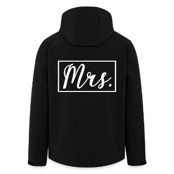 Mrs. Matching Couple Engagement Wedding Honeymoon - Men’s Recycled Softshell Jacket by Stanley/Stella - black - Back - AI Model Male 185 light (185cm)