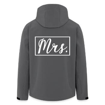 Mrs. Matching Couple Engagement Wedding Honeymoon - Men’s Recycled Softshell Jacket by Stanley/Stella - anthracite - Back - AI Model Male 185 light (185cm)