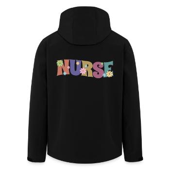 Cool Flower Nurse Cadeau pour les infirmières futures infirmières - Veste softshell homme en polyester recyclé Stanley/Stella - noir - Dos - AI Model Male 185 light (185cm)