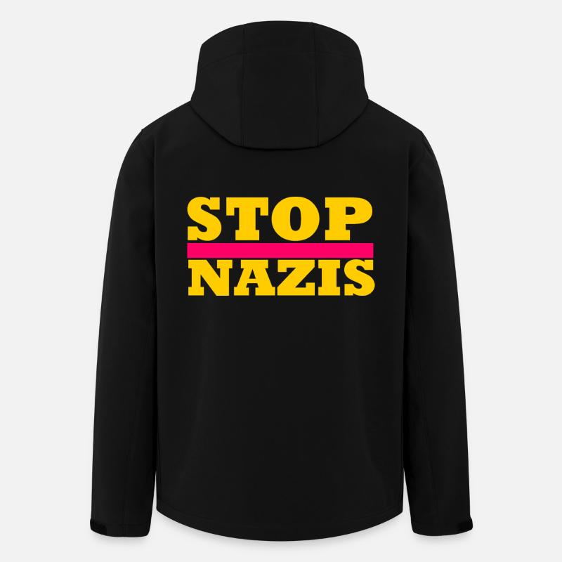 Stop Nazis - Recycelte Männer Softshell-Jacke von Stanley/Stella - Schwarz