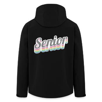 Senior - Student Class Retro Graduation Party Geschenk - Recycelte Männer Softshell-Jacke von Stanley/Stella - Schwarz - Hinten - AI Model Male 185 light (185cm)