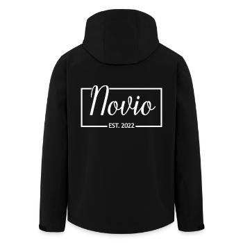 2022 Hochzeit des Verlobungsgeschenks des Bräutigams - Recycelte Männer Softshell-Jacke von Stanley/Stella - Schwarz - Hinten - AI Model Male 185 light (185cm)