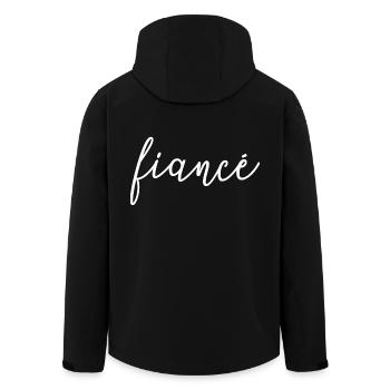 Fiancé Matching Engagement Gift Groom's Wedding - Men’s Recycled Softshell Jacket by Stanley/Stella - black - Back - AI Model Male 185 light (185cm)