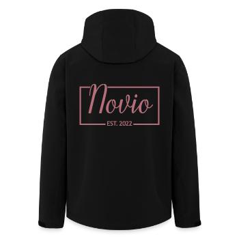 2022 Hochzeit des Verlobungsgeschenks des Bräutigams - Recycelte Männer Softshell-Jacke von Stanley/Stella - Schwarz - Hinten - AI Model Male 185 light (185cm)