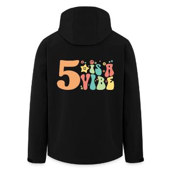 Five Is A Vibe, 5 Jahre alt, Kinder zum 5. Geburtstag - Recycelte Männer Softshell-Jacke von Stanley/Stella - Schwarz - Hinten - AI Model Male 185 light (185cm)