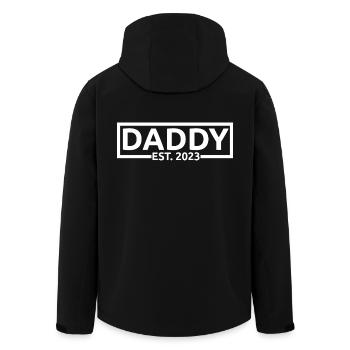Daddy Est. 2023, Soon To Be Dad, Pregnancy Reveal - Men’s Recycled Softshell Jacket by Stanley/Stella - black - Back - AI Model Male 185 light (185cm)