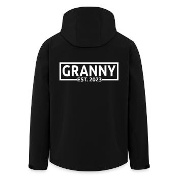 Granny Est. 2023, Grandma To Be, Pregnancy Reveal - Men’s Recycled Softshell Jacket by Stanley/Stella - black - Back - AI Model Male 185 light (185cm)