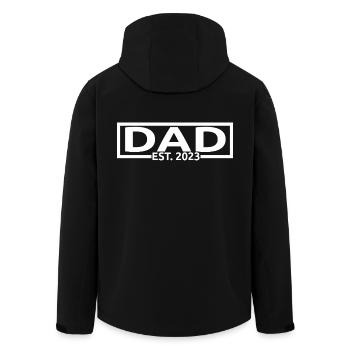 Dad Est. 2023, Dad To Be, Pregnancy Announcement - Men’s Recycled Softshell Jacket by Stanley/Stella - black - Back - AI Model Male 185 light (185cm)