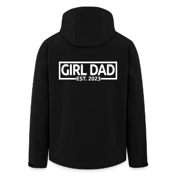 Fille Papa Est. 2023 Baby Shower Grossesse Révéler - Veste softshell homme en polyester recyclé Stanley/Stella - noir - Dos - AI Model Male 185 light (185cm)