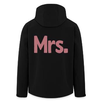 Mrs. Matching Couple Engagement Wedding Honeymoon - Men’s Recycled Softshell Jacket by Stanley/Stella - black - Back - AI Model Male 185 light (185cm)