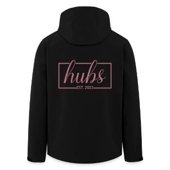 Hubs Est. 2023 Fiançailles pour le cadeau de mariage du marié - Veste softshell homme en polyester recyclé Stanley/Stella - noir - Dos - AI Model Male 185 light (185cm)