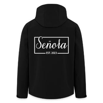 Señora Est. 2023 Fiançailles mariée à être mariage - Veste softshell homme en polyester recyclé Stanley/Stella - noir - Dos - AI Model Male 185 light (185cm)