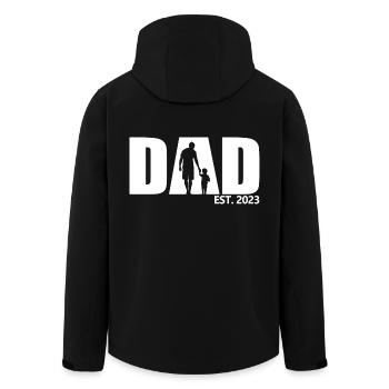 Dad Est. 2023, Dad To Be, Pregnancy Announcement - Men’s Recycled Softshell Jacket by Stanley/Stella - black - Back - AI Model Male 185 light (185cm)