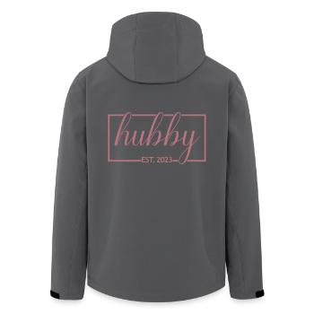 Hubby Est. 2023 Fiançailles pour le mariage du marié - Veste softshell homme en polyester recyclé Stanley/Stella - noir - Dos - AI Model Male 185 light (185cm)