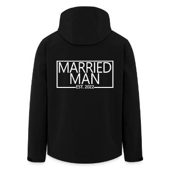 Married Man Est. 2022 - Future Husband Wedding Day - Men’s Recycled Softshell Jacket by Stanley/Stella - black - Back - AI Model Male 185 light (185cm)