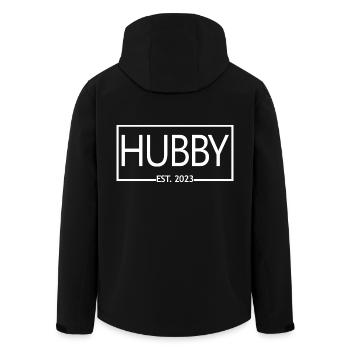 Hubby Est. 2023 Engagement For Groom's Wedding - Men’s Recycled Softshell Jacket by Stanley/Stella - black - Back - AI Model Male 185 light (185cm)