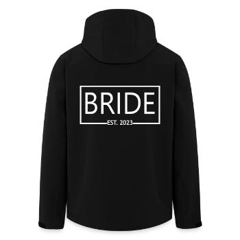 Bride Est. 2023 Fiançailles Douche nuptiale Mariage - Veste softshell homme en polyester recyclé Stanley/Stella - noir - Dos - AI Model Male 185 light (185cm)