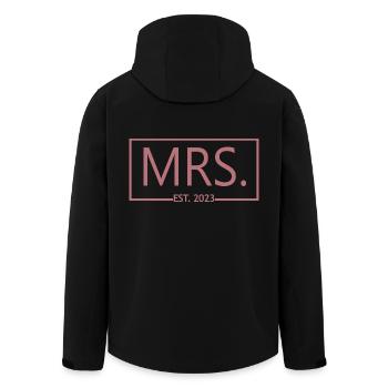 Frau Est. 2023 Verlobung Brautdusche Hochzeit - Recycelte Männer Softshell-Jacke von Stanley/Stella - Schwarz - Hinten - AI Model Male 185 light (185cm)