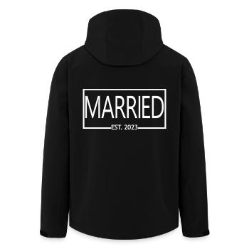Marié Est. 2023 - Cadeau de mariage hommes et femmes - Veste softshell homme en polyester recyclé Stanley/Stella - noir - Dos - AI Model Male 185 light (185cm)