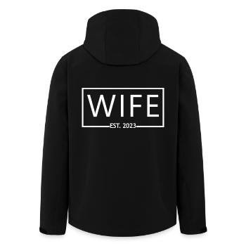 Femme Est. 2023 Fiançailles Douche Nuptiale Mariage - Veste softshell homme en polyester recyclé Stanley/Stella - noir - Dos - AI Model Male 185 light (185cm)