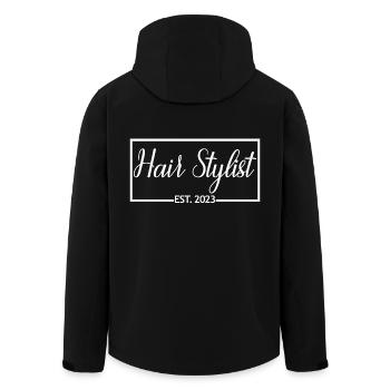 Coiffeur Est. Cadeau de coiffeur diplômé 2023 - Veste softshell homme en polyester recyclé Stanley/Stella - noir - Dos - AI Model Male 185 light (185cm)