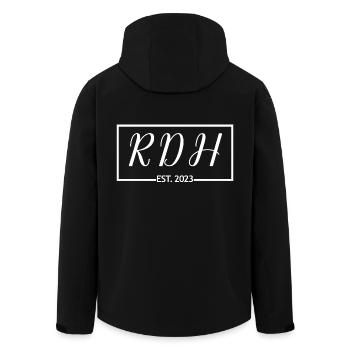 RDH Est. 2023 Registered Dental Hygienist Gift - Men’s Recycled Softshell Jacket by Stanley/Stella - black - Back - AI Model Male 185 light (185cm)
