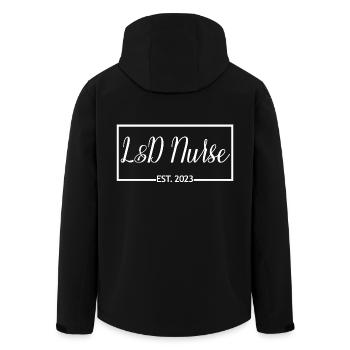 L&D Nurse Est. 2023 Graduated Nursing Student - Men’s Recycled Softshell Jacket by Stanley/Stella - black - Back - AI Model Male 185 light (185cm)