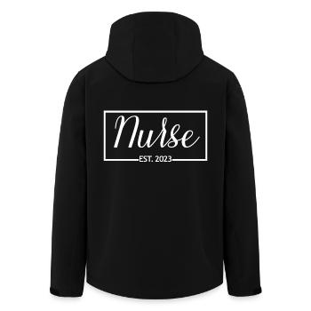 Nurse Est. 2023 Graduation Nursing Student Gift - Men’s Recycled Softshell Jacket by Stanley/Stella - black - Back - AI Model Male 185 light (185cm)