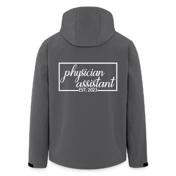 Physician Assistant Est. 2023 Graduation Gift - Men’s Recycled Softshell Jacket by Stanley/Stella - anthracite - Back - AI Model Male 185 light (185cm)