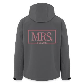 Mme Est. 2023 Fiançailles Mariage Douche nuptiale - Veste softshell homme en polyester recyclé Stanley/Stella - noir - Dos - AI Model Male 185 light (185cm)