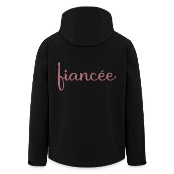 Fiancée Matching Engagement Wedding Honeymoon - Men’s Recycled Softshell Jacket by Stanley/Stella - black - Back - AI Model Male 185 light (185cm)