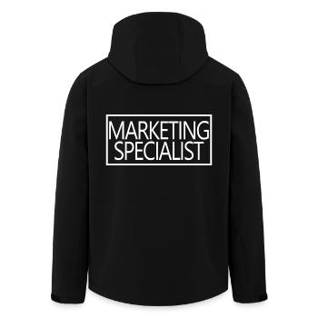 Marketingspezialist Stolzer diplomierter Marketingspezialist - Recycelte Männer Softshell-Jacke von Stanley/Stella - Schwarz - Hinten - AI Model Male 185 light (185cm)