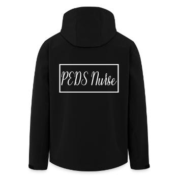 Une infirmière PEDS fière d’être étudiante diplômée en sciences infirmières - Veste softshell homme en polyester recyclé Stanley/Stella - noir - Dos - AI Model Male 185 light (185cm)