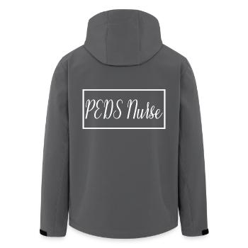 Une infirmière PEDS fière d’être étudiante diplômée en sciences infirmières - Veste softshell homme en polyester recyclé Stanley/Stella - charbon - Dos - AI Model Male 185 light (185cm)