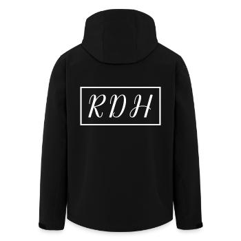 RDH Proud Registered Dental Hygienist Gift - Men’s Recycled Softshell Jacket by Stanley/Stella - black - Back - AI Model Male 185 light (185cm)