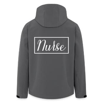 Cadeau d’une étudiante diplômée en sciences infirmières fière - Veste softshell homme en polyester recyclé Stanley/Stella - charbon - Dos - AI Model Male 185 light (185cm)