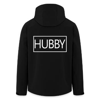 Hubby Matching Couple Fiançailles Mariage Lune de miel - Veste softshell homme en polyester recyclé Stanley/Stella - noir - Dos - AI Model Male 185 light (185cm)