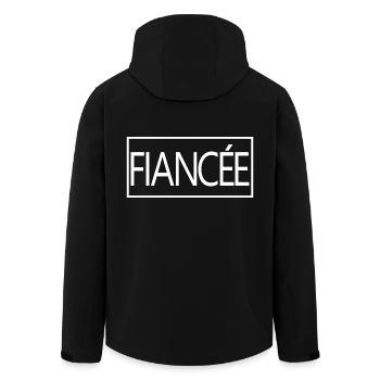 Fiancée Fiancée Fiançailles Mariage Lune de Miel - Veste softshell homme en polyester recyclé Stanley/Stella - noir - Dos - AI Model Male 185 light (185cm)