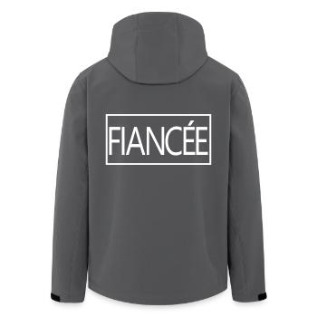Fiancée Matching Engagement Wedding Honeymoon - Men’s Recycled Softshell Jacket by Stanley/Stella - anthracite - Back - AI Model Male 185 light (185cm)