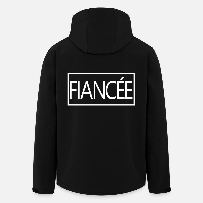 Fiancée Matching Engagement Wedding Honeymoon - Men’s Recycled Softshell Jacket by Stanley/Stella - black