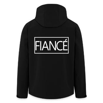 Fiancé Matching Engagement Party Cadeau pour les hommes - Veste softshell homme en polyester recyclé Stanley/Stella - noir - Dos - AI Model Male 185 light (185cm)