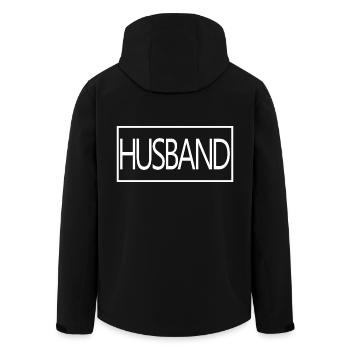 Ehemann passende Verlobung Hochzeit Flitterwochen - Recycelte Männer Softshell-Jacke von Stanley/Stella - Schwarz - Hinten - AI Model Male 185 light (185cm)