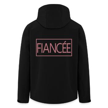 Fiancée Fiancée Fiançailles Mariage Lune de Miel - Veste softshell homme en polyester recyclé Stanley/Stella - noir - Dos - AI Model Male 185 light (185cm)