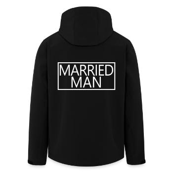 Married Man Matching Couple Wedding Honeymoon - Men’s Recycled Softshell Jacket by Stanley/Stella - black - Back - AI Model Male 185 light (185cm)