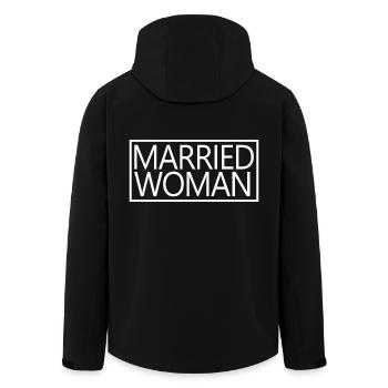 Femme mariée pour la tenue de mariage de douche nuptiale - Veste softshell homme en polyester recyclé Stanley/Stella - noir - Dos - AI Model Male 185 light (185cm)