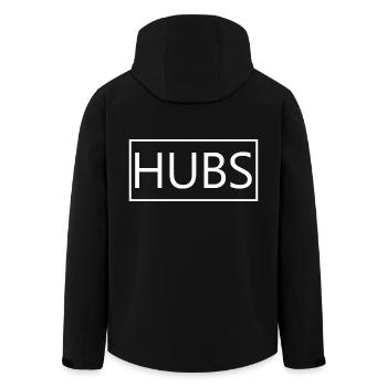 Hubs Matching Paar Verlobung Hochzeit Flitterwochen - Recycelte Männer Softshell-Jacke von Stanley/Stella - Schwarz - Hinten - AI Model Male 185 light (185cm)