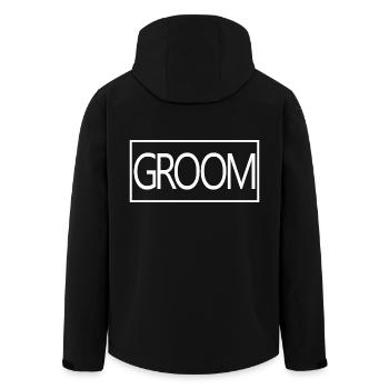 Groom - Husband To Be Wedding Party Engagement - Men’s Recycled Softshell Jacket by Stanley/Stella - black - Back - AI Model Male 185 light (185cm)
