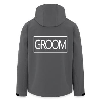 Groom - Mari à être Wedding Party Engagement - Veste softshell homme en polyester recyclé Stanley/Stella - charbon - Dos - AI Model Male 185 light (185cm)